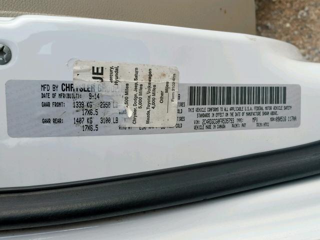 2015 DODGE GRAND CARA 2C4RDGCG0FR535793