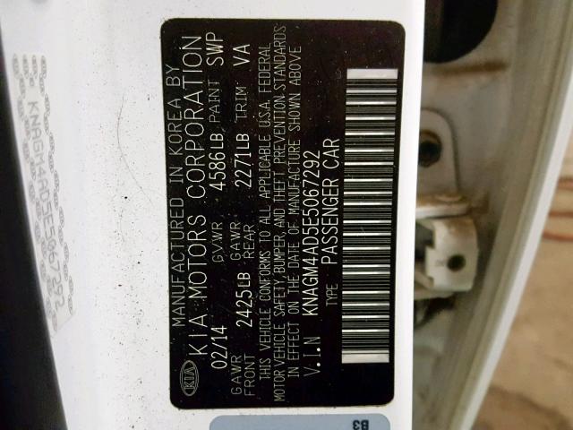 VIN JN8AT2MT1GW016120 2016 Nissan Rogue, S no.10