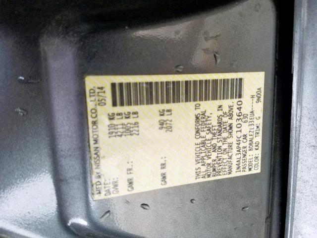 VIN 1FMCU0F78FUA62734 2015 Ford Escape, S no.10