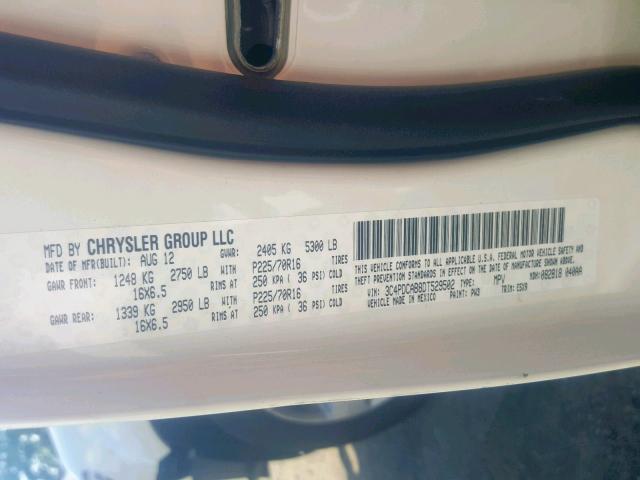 VIN JTJBARBZ1F2039132 2013 DODGE JOURNEY SE no.10