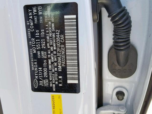 VIN 19XFB2F85EE054695 2015 HYUNDAI GENESIS 3. no.10