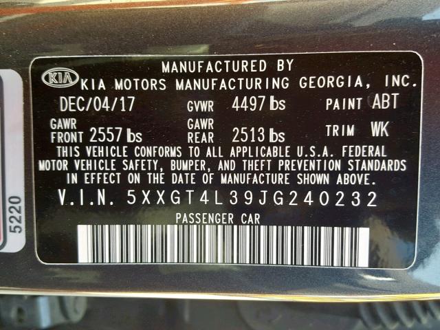 VIN NM0LS7E76M1482881 2018 KIA OPTIMA LX no.10