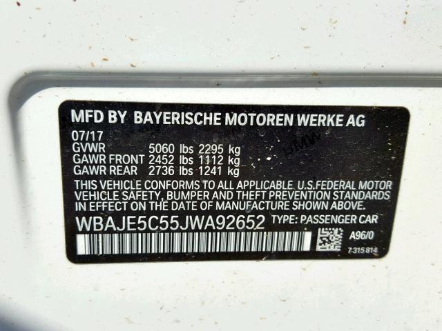 2018 BMW 540 I WBAJE5C55JWA92652