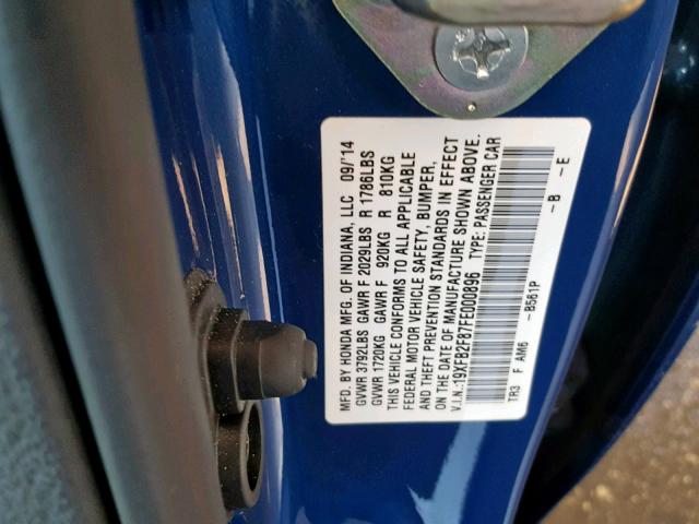 VIN 1HGCR3F80DA003127 2013 Honda Accord, Ex-L V-6 no.10