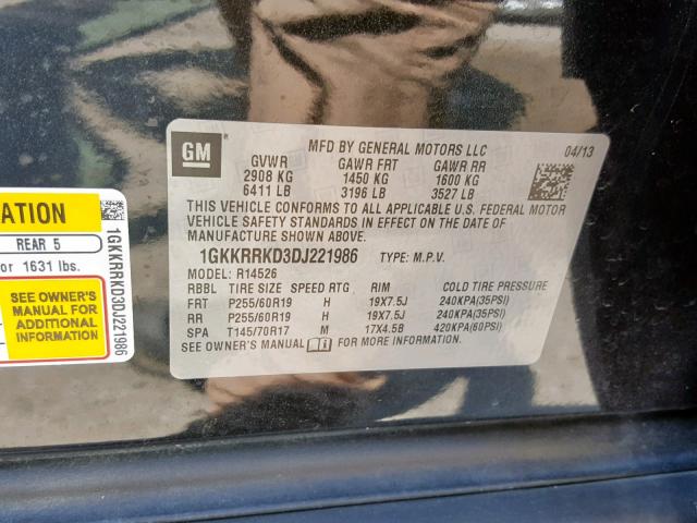 VIN 3N1AB7AP9KY406549 2013 GMC ACADIA SLT no.10