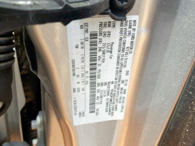 VIN JTHBA1D25K5086269 2018 FORD FOCUS SEL no.10