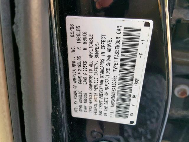 VIN 3N1AB8DVXRY322296 2006 HONDA ACCORD LX no.10