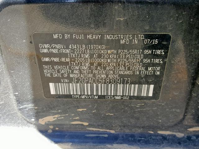 VIN 1FAHP2F80GG102929 2016 Ford Taurus, Limited no.10