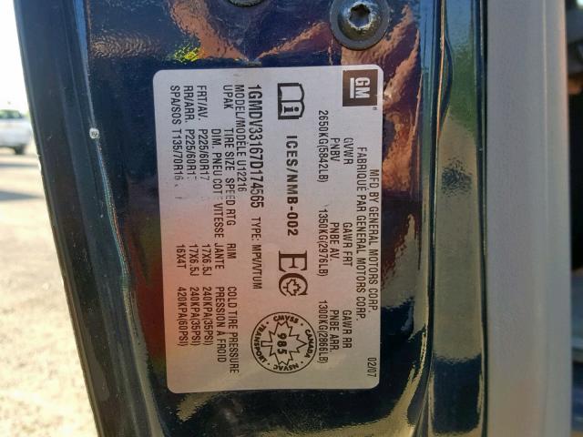 VIN 58ABK1GG5GU024457 2007 PONTIAC MONTANA SV no.10