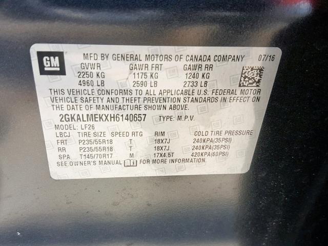 VIN KL7CJRSB7FB136858 2017 GMC TERRAIN SL no.10