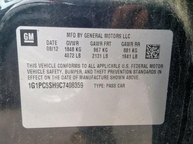 2012 CHEVROLET CRUZE LS 1G1PC5SH9C7408359