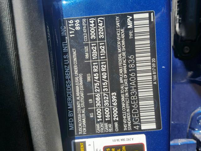 2017 MERCEDES-BENZ GLE COUPE 4JGED6EB3HA061836