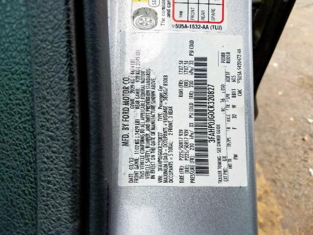 VIN JTDKN3DP2E3056210 2012 FORD FUSION SEL no.10