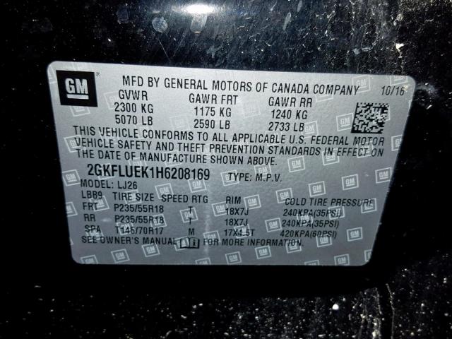 VIN 5XYRGDLC4NG157855 2017 GMC TERRAIN SL no.10