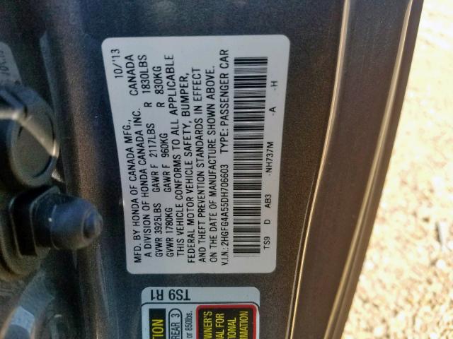 2013 HONDA CIVIC SI 2HGFG4A55DH706603