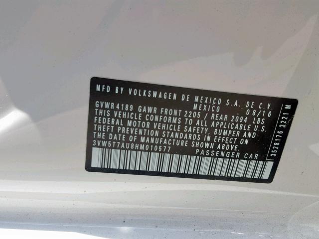 2017 VOLKSWAGEN GTI S 3VW5T7AU8HM010577