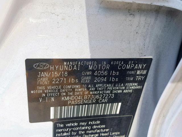 2018 HYUNDAI ELANTRA SP KMHD04LB7JU627273