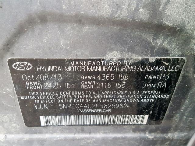 2014 HYUNDAI SONATA SE 5NPEC4AC2EH825982