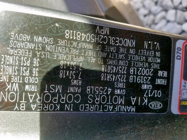2017 KIA NIRO EX TO - KNDCE3LC2H5048118