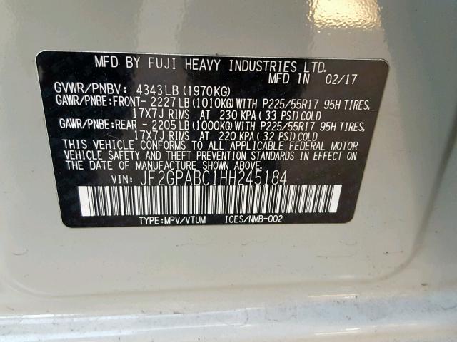 2017 SUBARU CROSSTREK JF2GPABC1HH245184