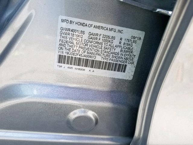 2018 ACURA ILX SPECIA VIN: 19UDE2F45JA009072
