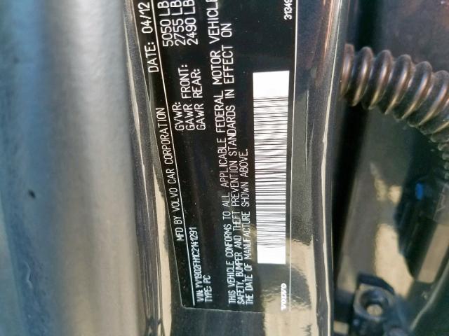 2012 VOLVO S60 T6 YV1902FH1C2141291