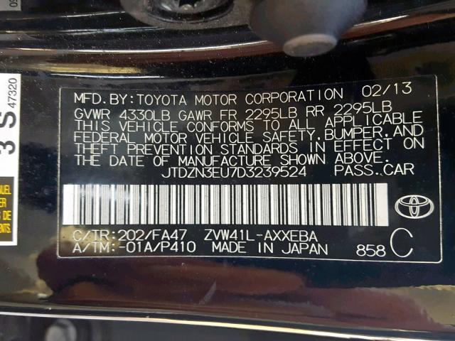 2013 Toyota Prius V VIN: JTDZN3EU7D3239524 Lot: 48016699