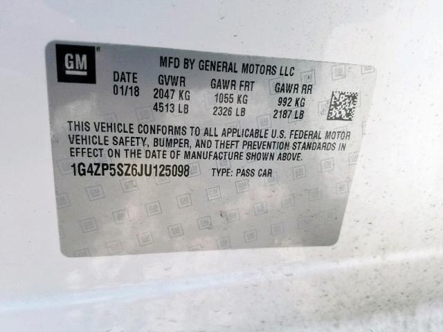 2018 BUICK LACROSSE E 1G4ZP5SZ6JU125098