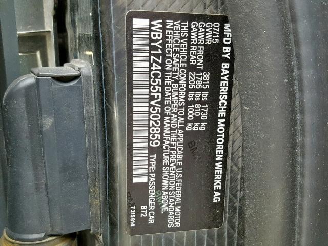 2015 BMW I3 REX WBY1Z4C55FV502859
