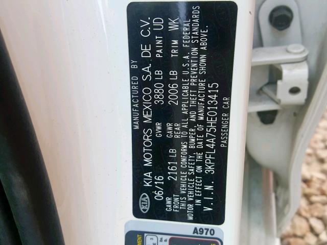 3KPFL4A75HE013415 KIA FORTE LX