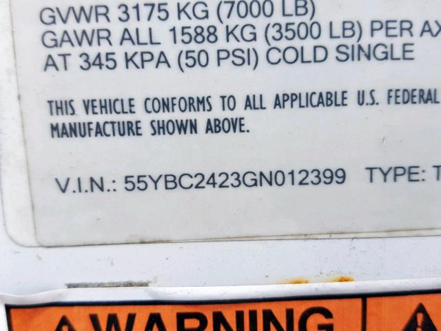 VIN 55YBC2423GN012399 2016 Other Trailer no.10