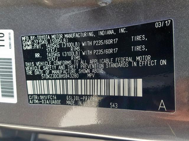 2017 Toyota Sienna Le 3 5l 6 Zum Verkauf In Temple Tx Auktionsnummer 51744019