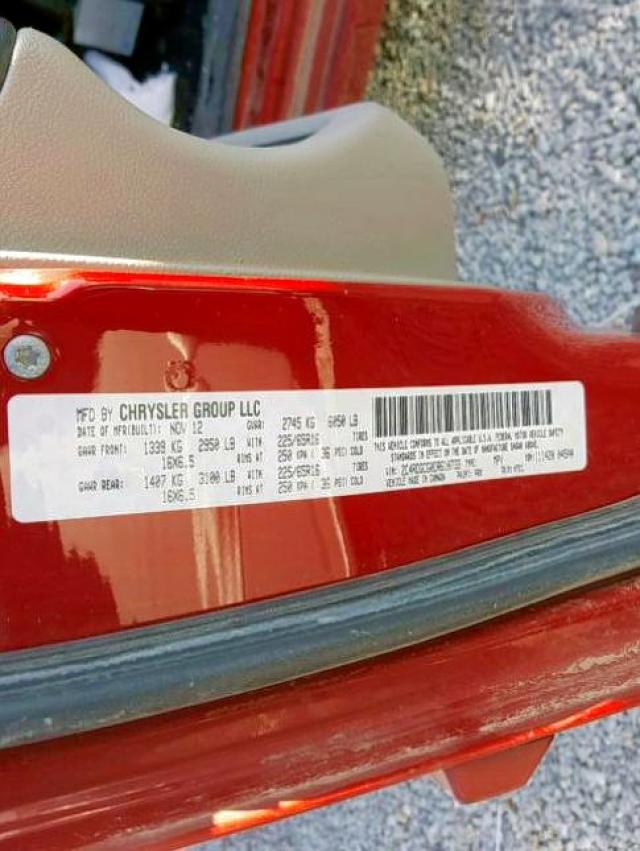 2013 DODGE GRAND CARA 2C4RDGCG0DR610733