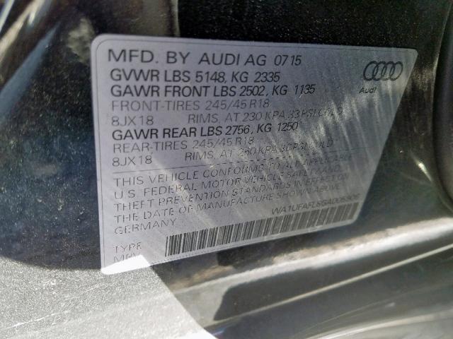 VIN WA1UFAFL8GA005906 2016 Audi A4, Premium Plus no.10