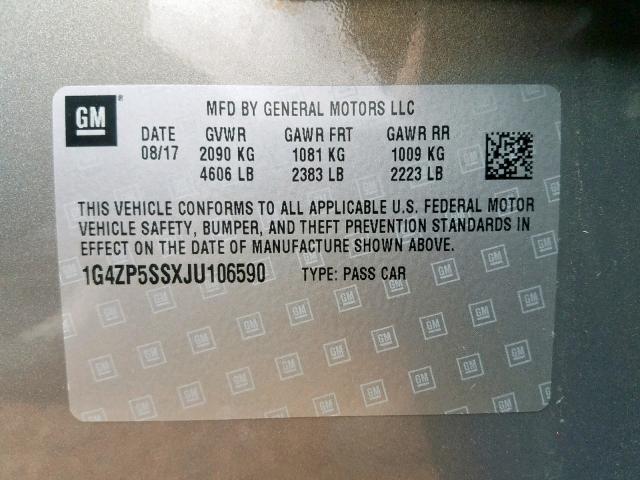 2018 BUICK LACROSSE E 1G4ZP5SSXJU106590