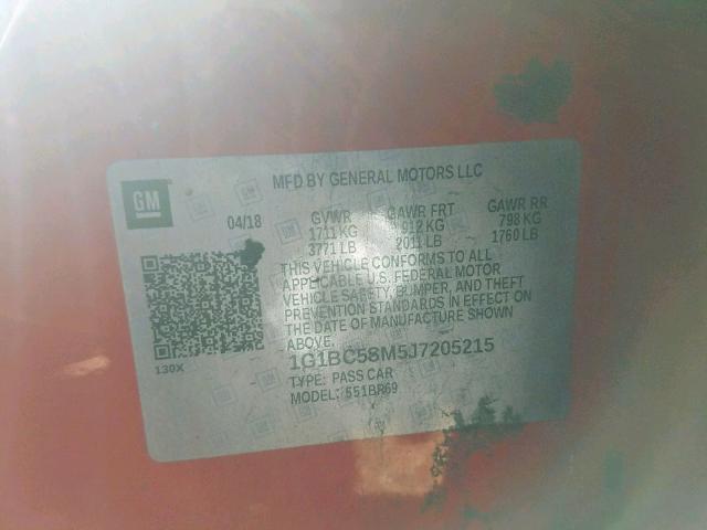 2018 CHEVROLET CRUZE LS 1G1BC5SM5J7205215