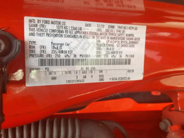 2013 FORD FOCUS ST 1FADP3L91DL208567