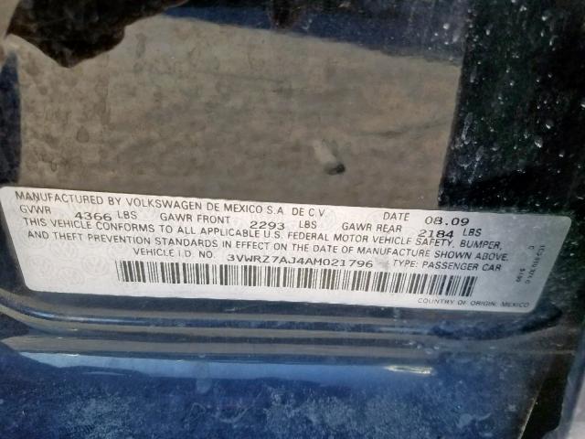 2010 VOLKSWAGEN JETTA SE 3VWRZ7AJ4AM021796
