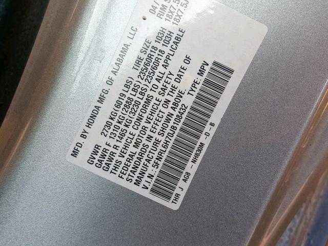 2018 HONDA ODYSSEY EX 5FNRL6H70JB108432