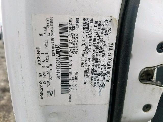2010 FORD CROWN VICT 2FABP7BV8AX141204