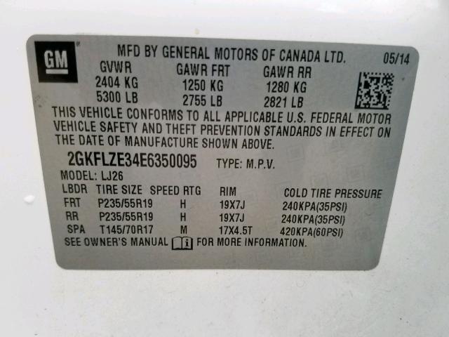 2014 GMC TERRAIN DE 2GKFLZE34E6350095