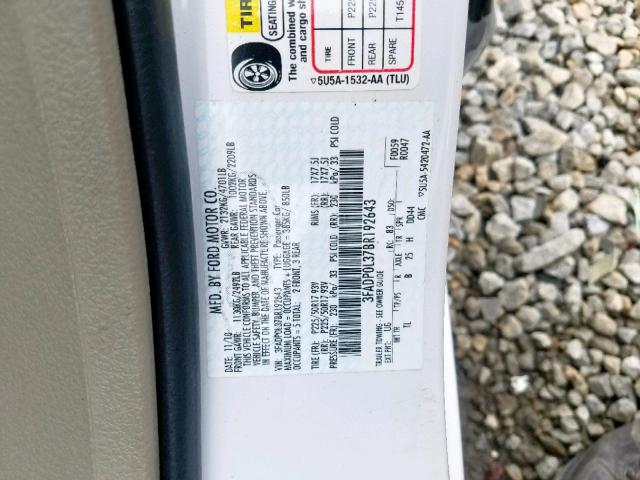 2011 FORD FUSION HYB 3FADP0L37BR192643