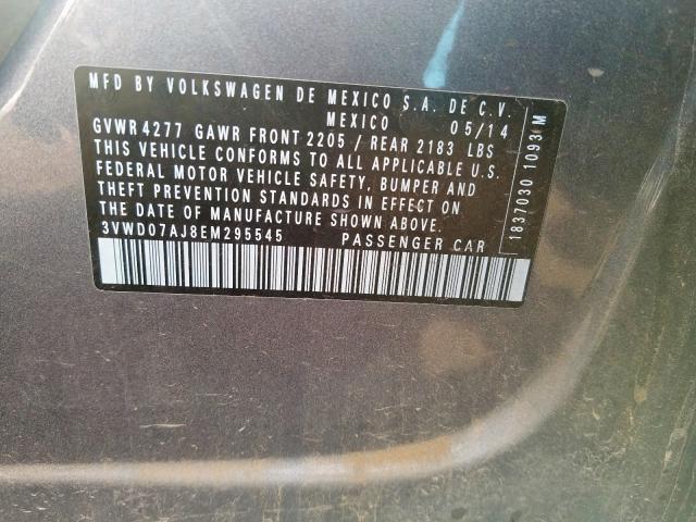 2014 VOLKSWAGEN JETTA SE 3VWD07AJ8EM295545