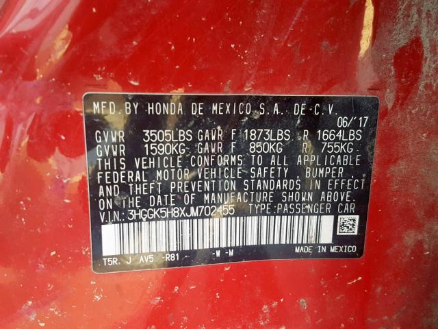 2018 HONDA FIT EX 3HGGK5H8XJM702455