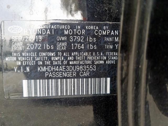 2013 HYUNDAI ELANTRA GL KMHDH4AE3DU983553