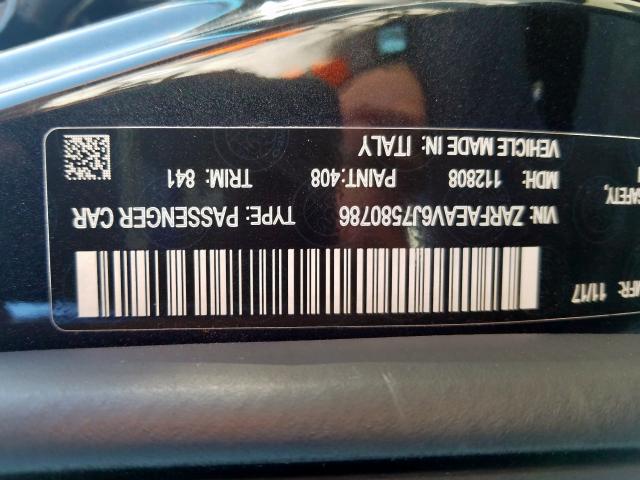 2018 ALFA ROMEO GIULIA QUA ZARFAEAV6J7580786