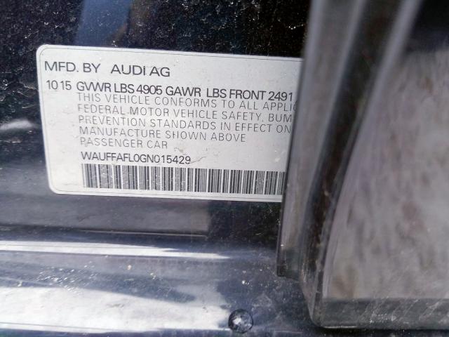 VIN WAUFFAFL0GN015429 2016 Audi A4, Premium Plus S-... no.10