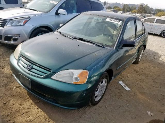 Salvage Certificate 2002 Honda Civic Lx Sedan 4d 1 7l 4 For Sale