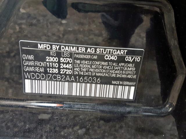 2010 MERCEDES-BENZ CLS 550 WDDDJ7CB2AA165036