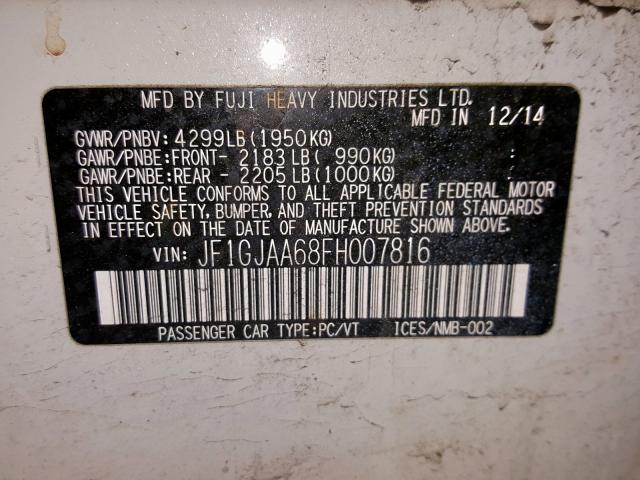 2015 SUBARU IMPREZA JF1GJAA68FH007816